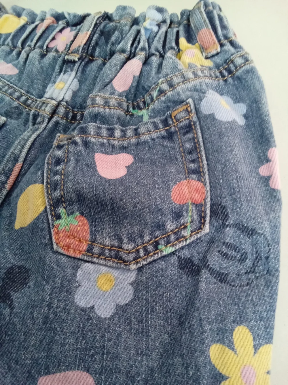 Baby Gap Girls Fruit Floral Denim Shorts Frayed Hem NWT